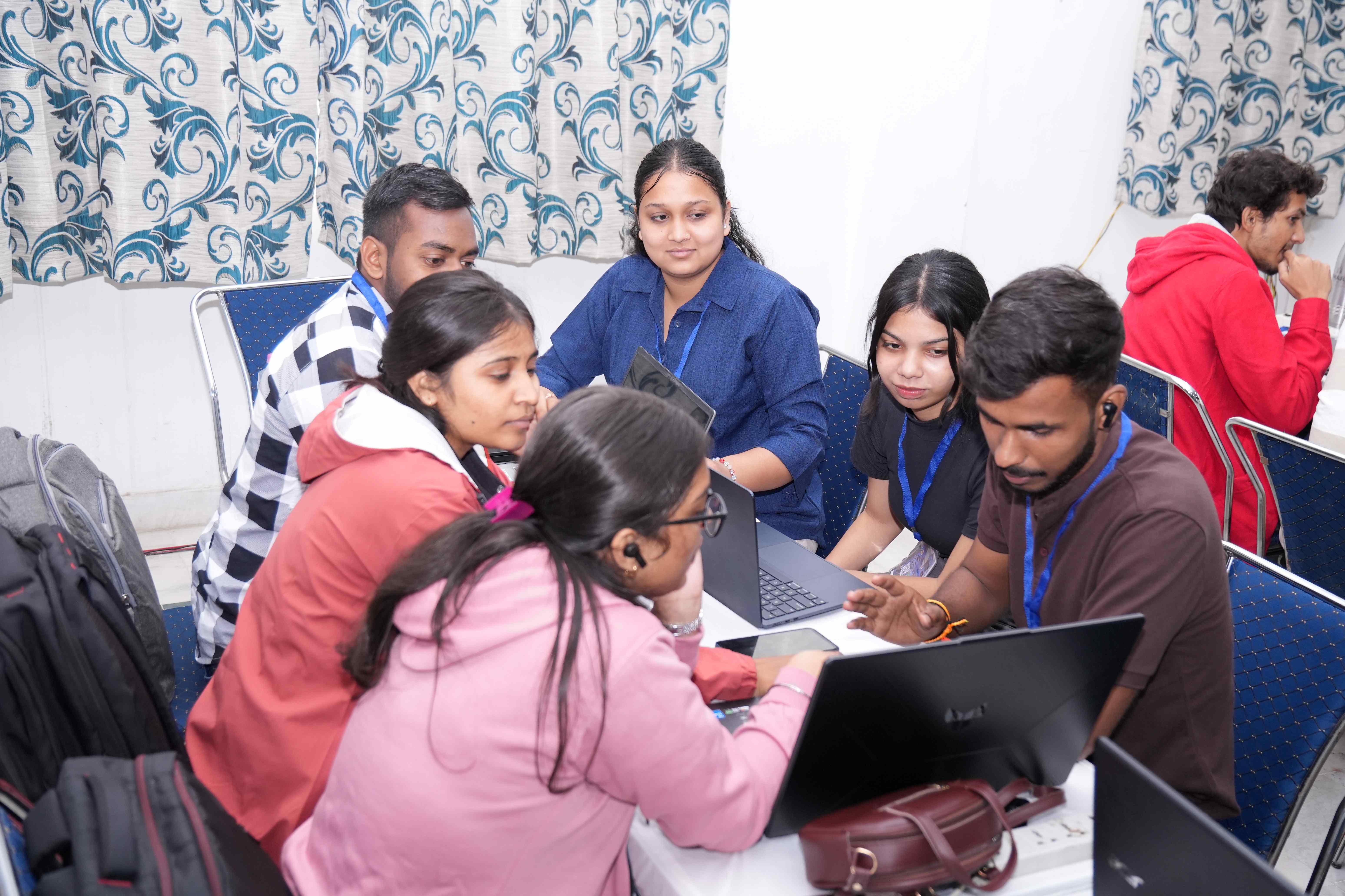 Engineering students working on assignments at JEC Jaipur