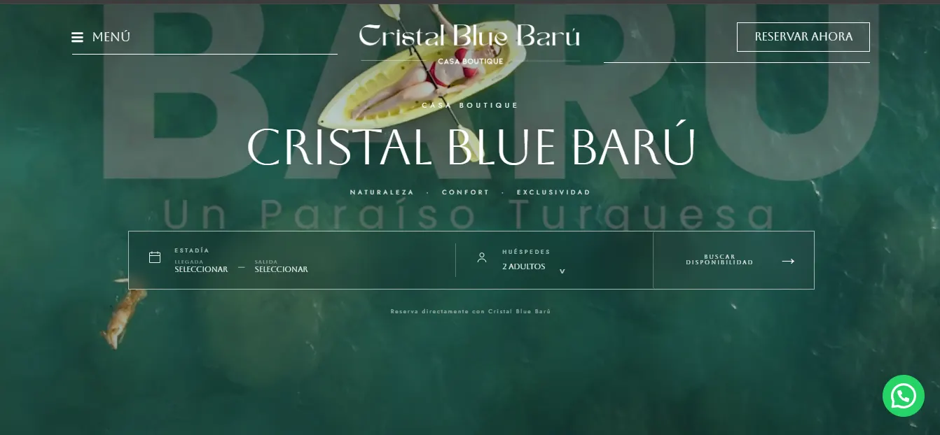 Sitio web de Cristal Blue Barú