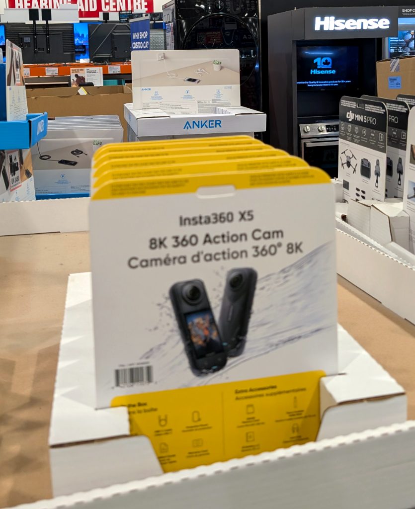 Insta360 X5 8K 360 Action Camera Bundle for capturing immersive video, available at Costco for $639.99.