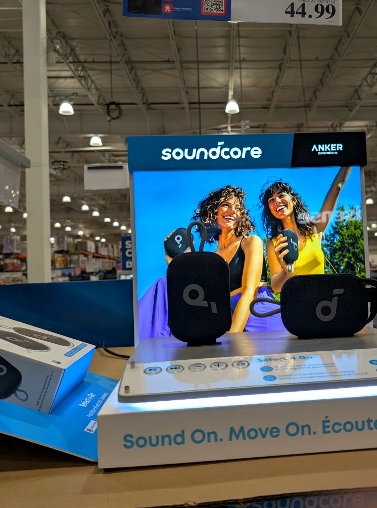 Soundcore Select 4 Go portable Bluetooth speaker 2-pack from Costco for $44.99. Enjoy music on the go with these compact, durable speakers.