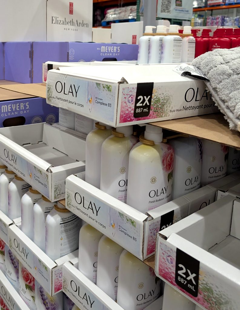 Olay Fresh Radiance Body Wash 2x887mL at Costco for $12.99, perfect for daily skin care and hydration.