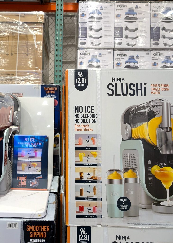 Ninja Slushi Professional Frozen Drink Maker for one-touch slushies, frappes, and milkshakes from Costco, priced at $299.99.