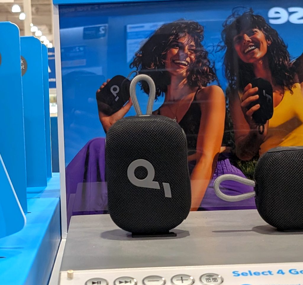 Soundcore Select 4 Go black portable Bluetooth speakers (2-pack) from Costco, ideal for on-the-go music, priced at $44.99.