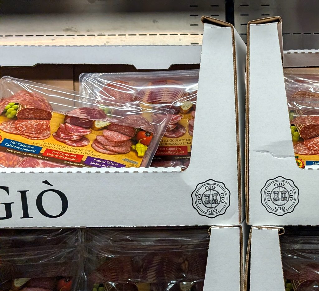 Gio Italian Gourmet Pack with cured meats, including calabrese and capocollo, from Costco for entertaining, $12.49.