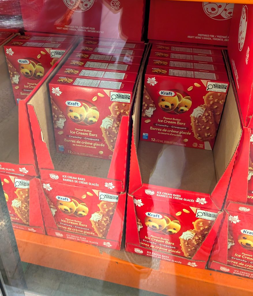 Kraft Peanut Butter Ice Cream Bars, 12-pack, from Costco for $11.99. Crunchy frozen treat for peanut butter fans.
