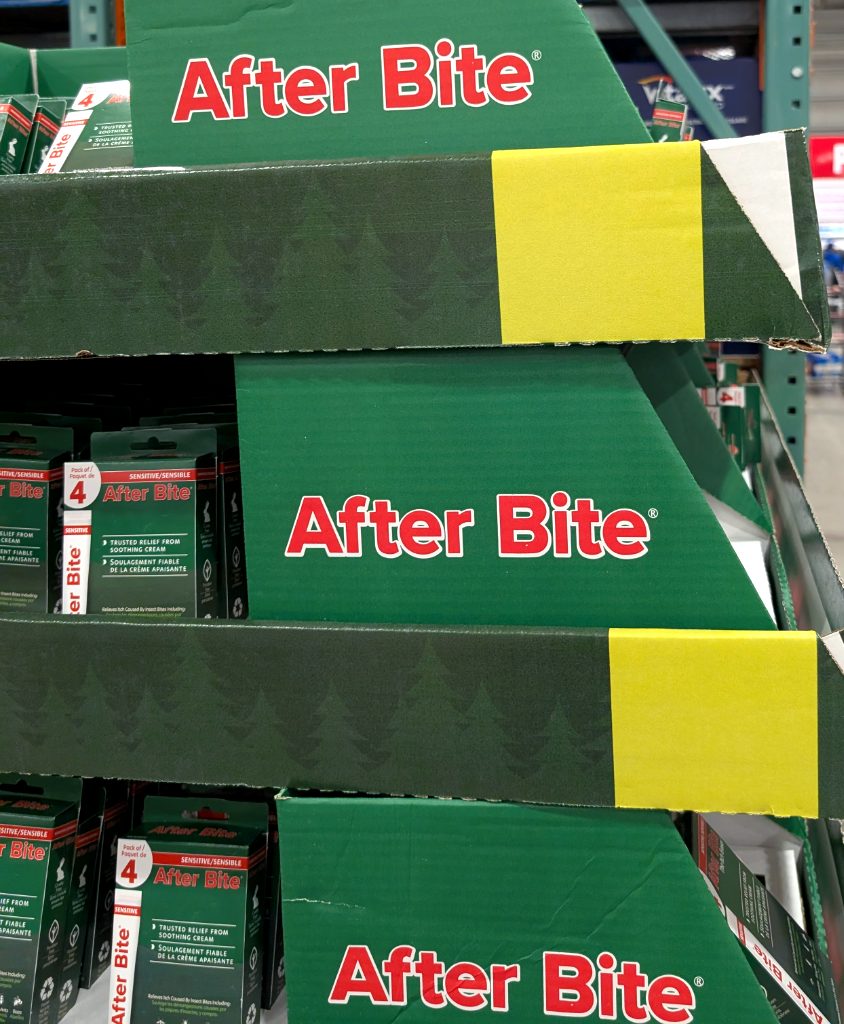 After Bite The Itch Eraser, 4-pack sensitive soothing cream from Costco, $11.99, for insect bite relief.