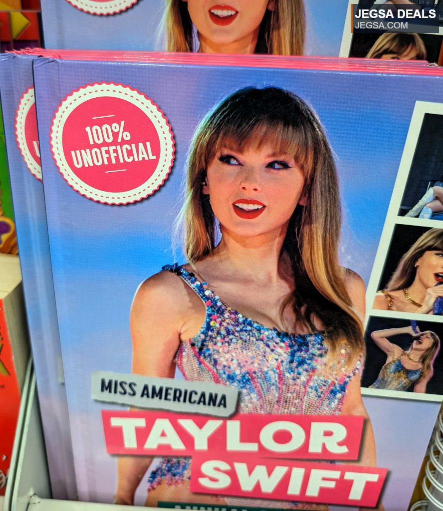 Unofficial Taylor Swift Miss Americana annual, featuring concert photos and fan content, available at a value store.