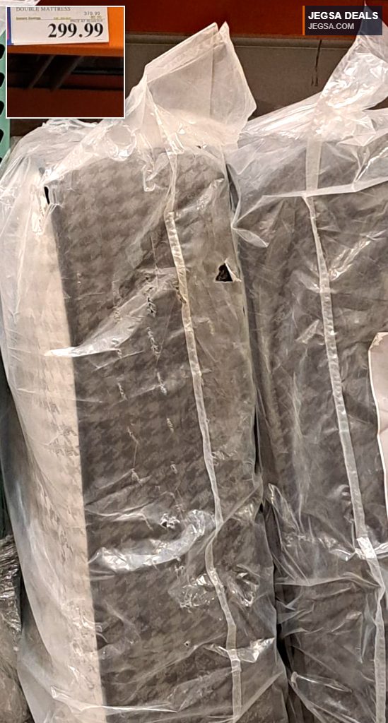 Sealy Posturepedic Norman Wells double mattress, wrapped in protective plastic, available at Costco for $299.99.