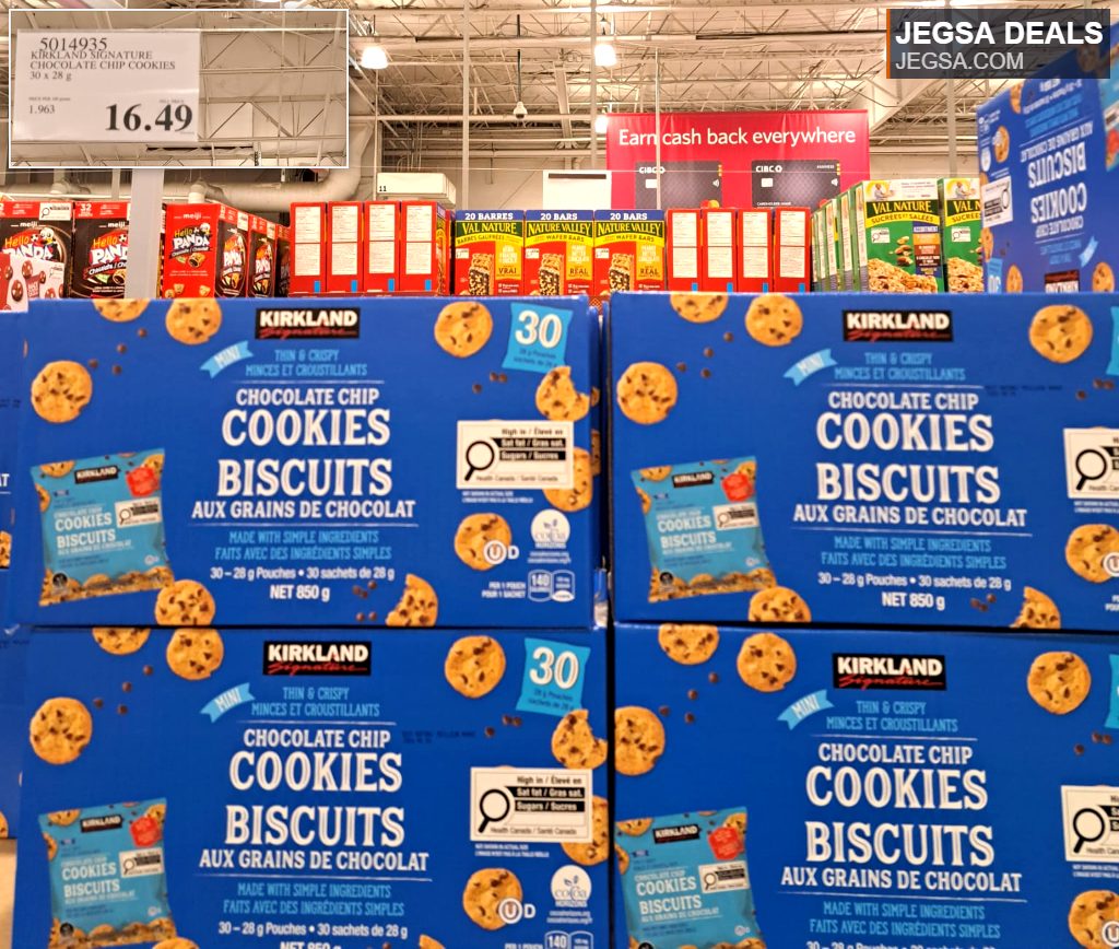 Kirkland Signature Thin & Crispy Chocolate Chip Cookies, 30-count pack, $16.49 at Costco.