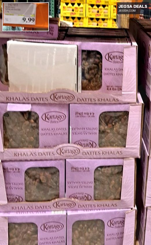 2 kg Kartago Khalas Dates from Costco, a sweet and healthy snack, priced at $9.99.