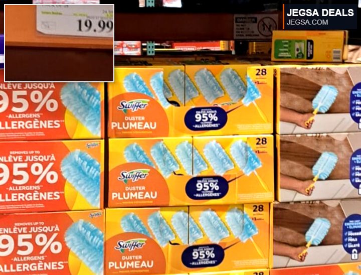 Swiffer Dusters Refills, pack of 28, for cleaning. Removes up to 95% of allergens. Sold at Costco for $19.99.