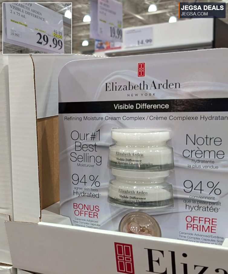 Elizabeth Arden Visible Difference Refining Moisture Cream Complex 2 x 75 mL jars, a skincare product from Costco for $29.99.