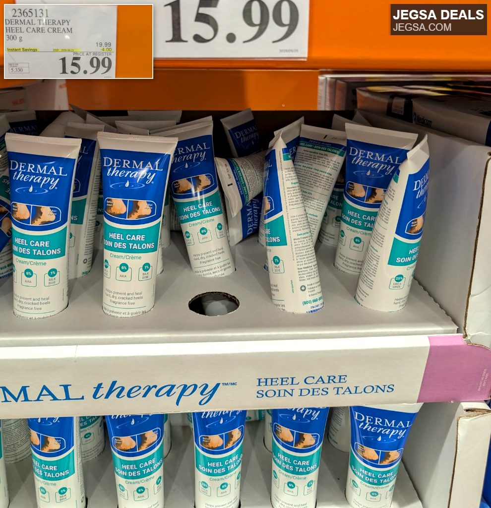 Dermal Therapy Heel Care Cream 300g from Costco, an advanced formula for preventing and healing dry, cracked heels.
