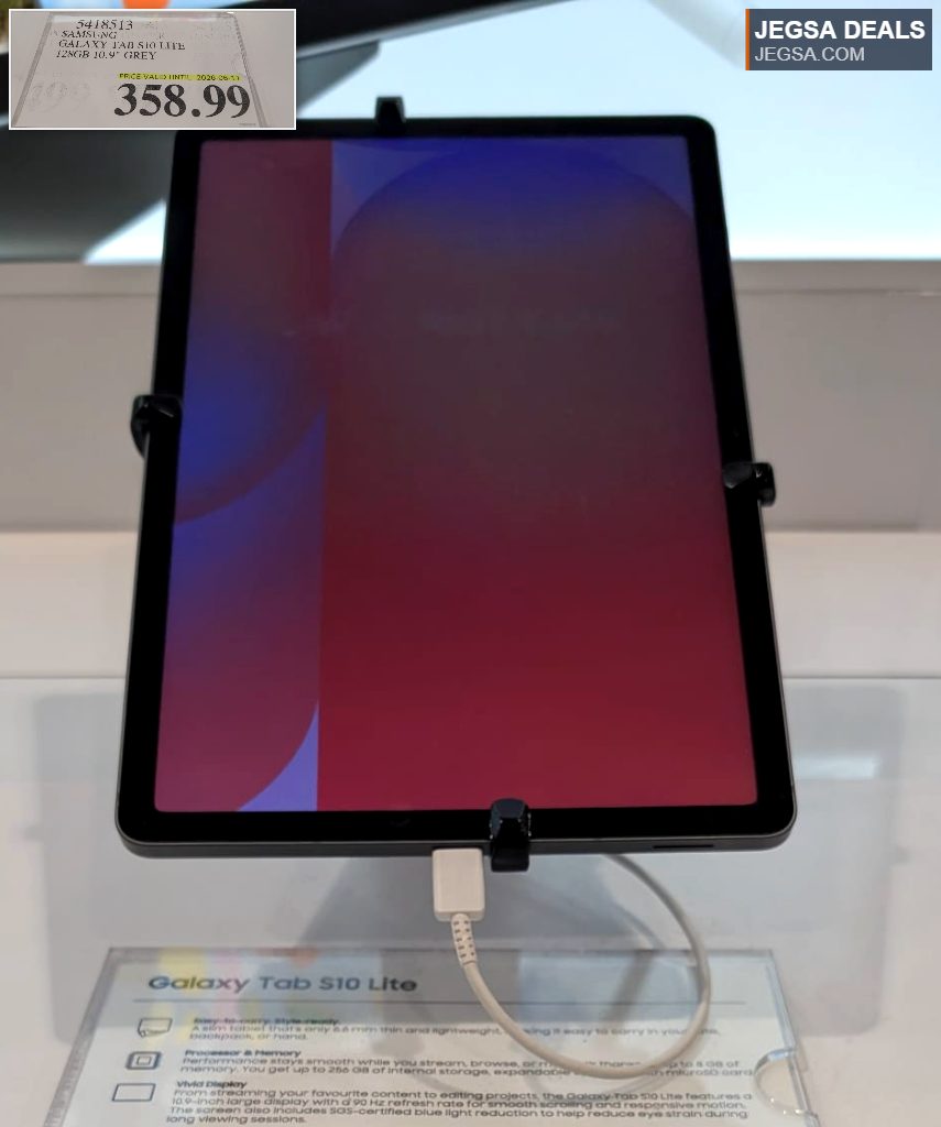 Samsung Galaxy Tab S10 Lite 10.9" Grey tablet, 128GB, for entertainment and productivity from Costco, $358.99.