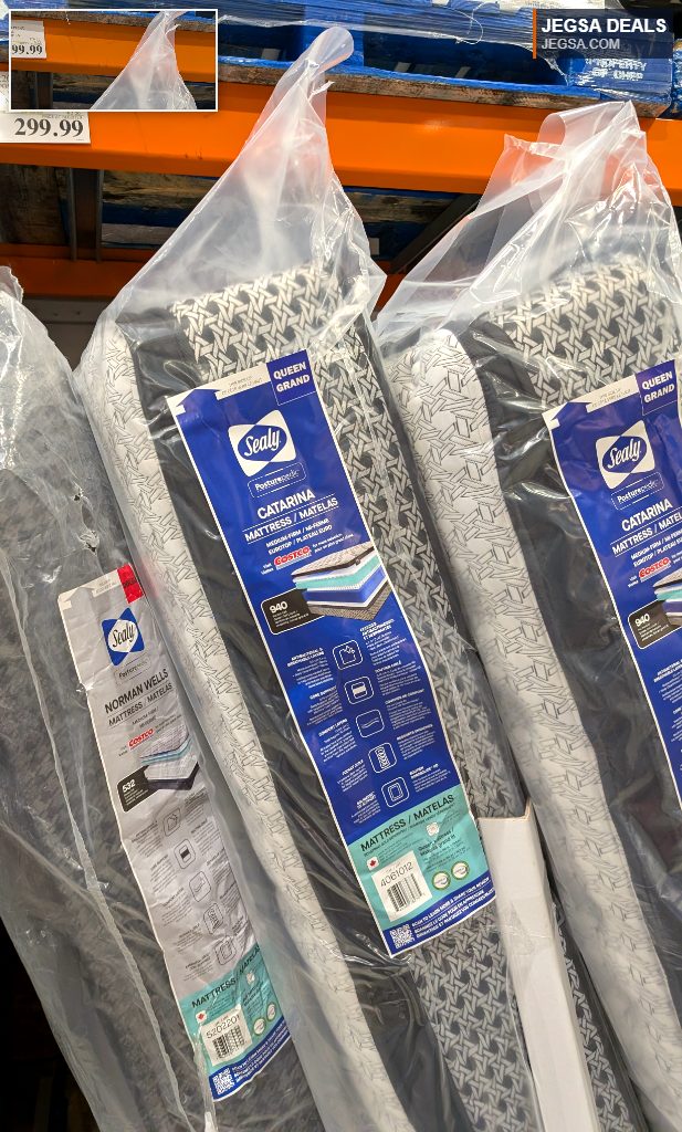 Sealy Posturepedic Norman Wells Queen Mattress from Costco, $299.99, providing comfortable support for restful sleep.