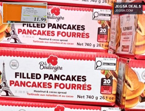 La Boulangère Filled Pancakes with hazelnut & cocoa spread, 20-pack, 740g, from Costco, $11.99.