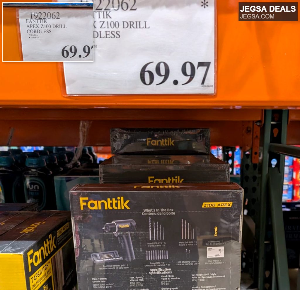 Fanttik Apex Z100 brushless cordless drill from Costco, ideal for home projects and everyday tasks.