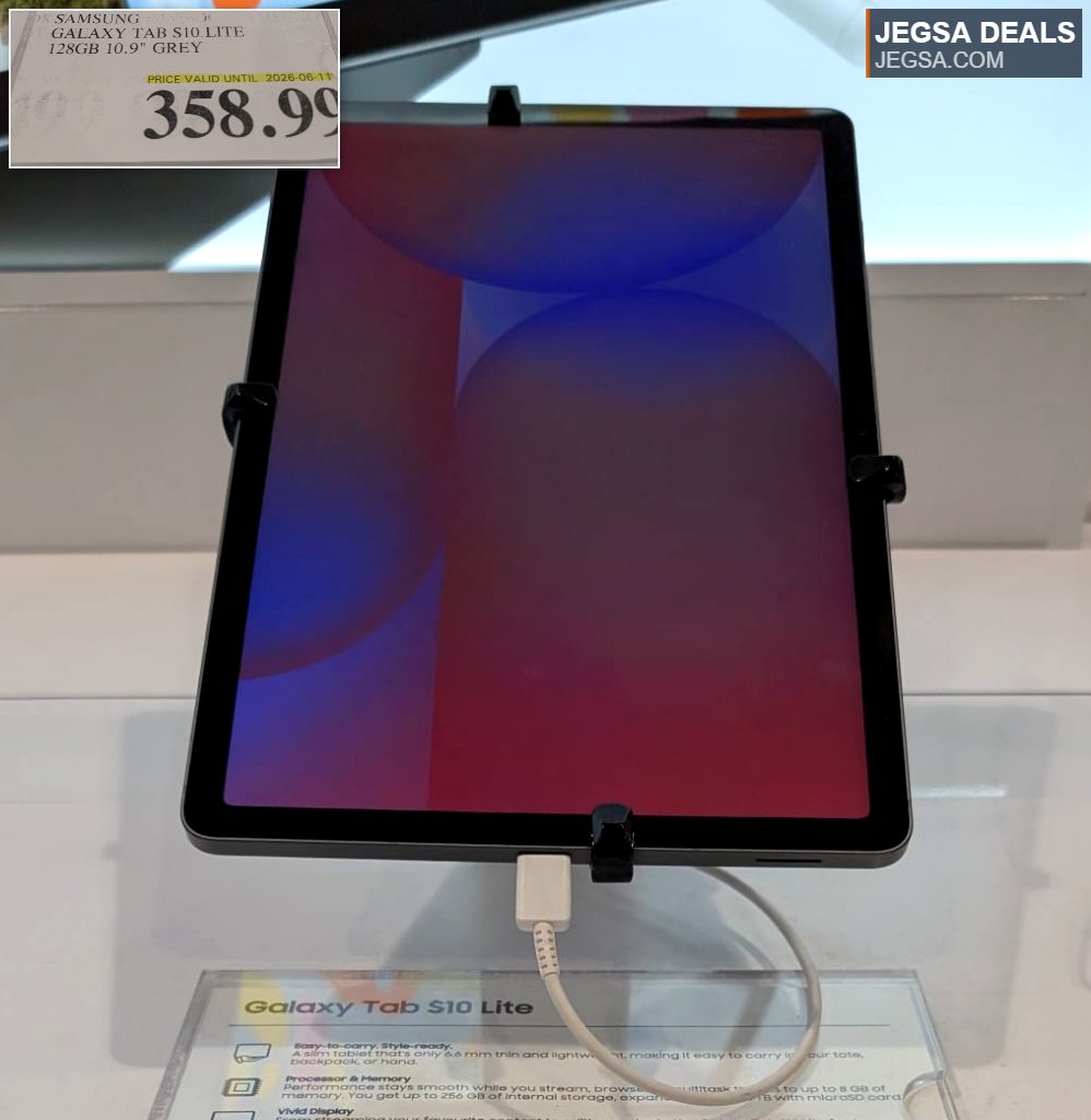 Grey Samsung Galaxy Tab S10 Lite with 128GB storage and a 10.9-inch display, ideal for mobile computing and entertainment.