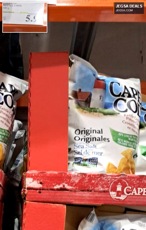 Cape Cod Kettle Cooked Original Sea Salt Potato Chips 680g from Costco for $5.99.