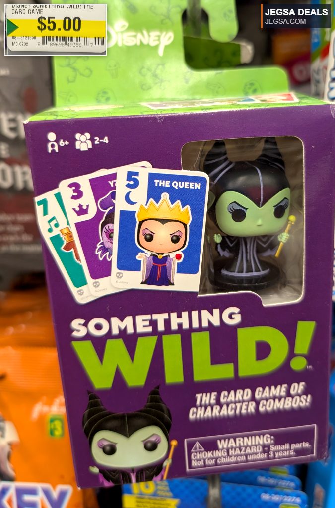 Disney Something Wild! Maleficent card game by Funko from Dollarama for $5, featuring a Maleficent Funko Pop and game cards.