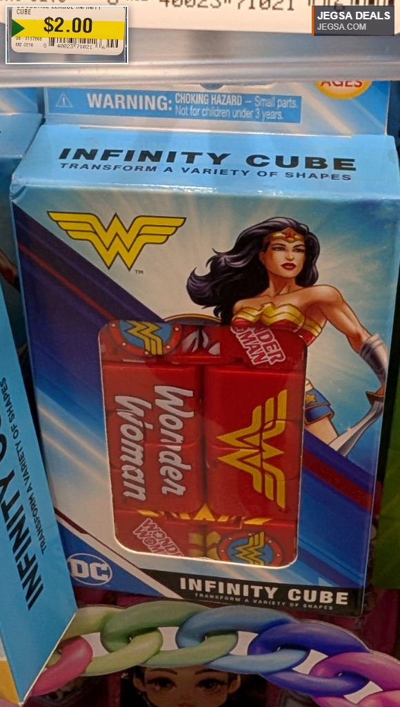 DC Justice League Wonder Woman Infinity Cube transformable fidget toy from Dollarama, $2.00.