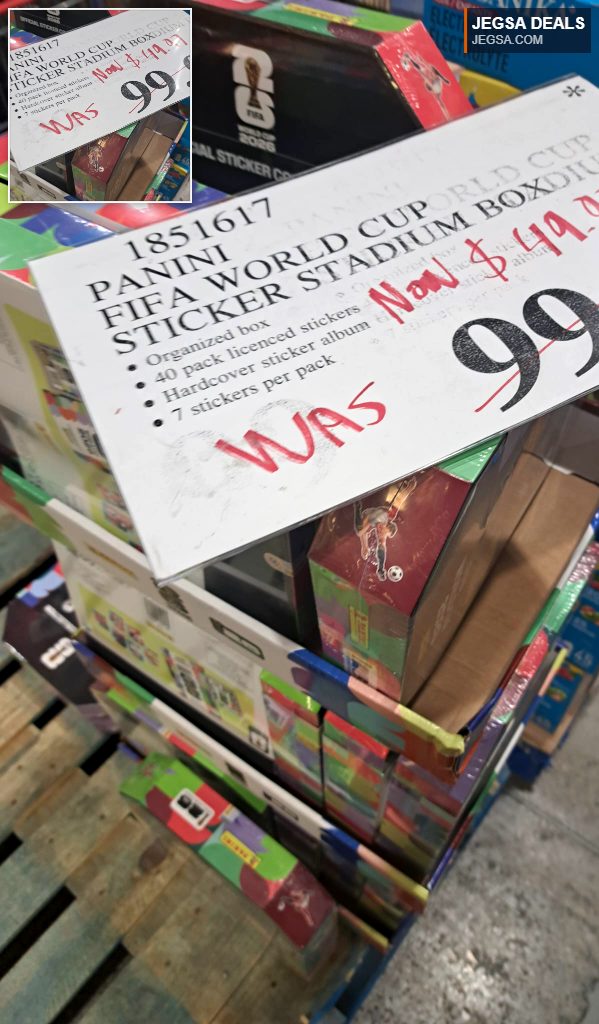 Panini FIFA World Cup sticker stadium box set with 40 packs and album from Costco, now $49.97.