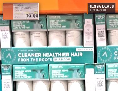 Amos Professional Green Tea Active Shampoo 2x500mL from Costco, $39.99. Promotes cleaner, healthier hair from the roots.
