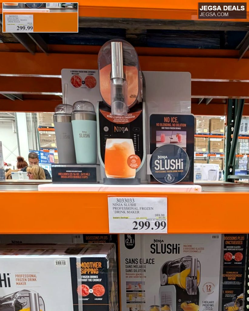 Ninja SLUSHI Professional Frozen Drink Maker for smooth or slushy frozen beverages, featuring rapid chill technology, available at Costco.