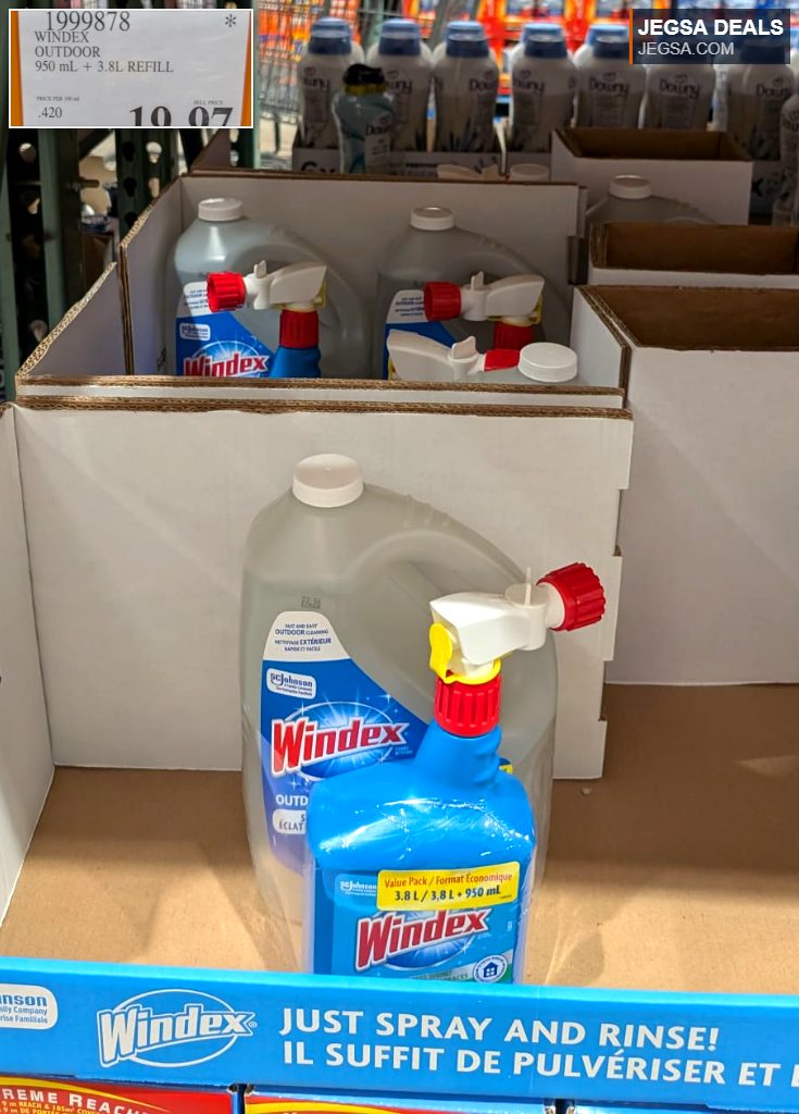 Windex Outdoor Cleaner 950mL spray bottle and 3.8L refill from Costco, $19.97