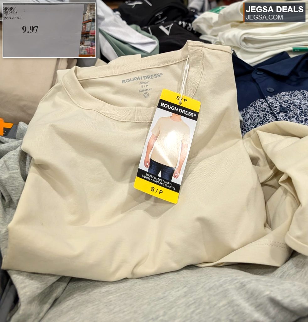Cream Rough Dress men's short-sleeve t-shirt from Costco, $9.97, available in S-XL.