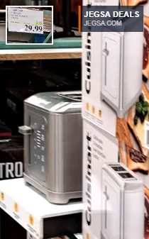 Cuisinart Digital 2-slice toaster in silver from Costco, ideal for making toast and warming bagels.