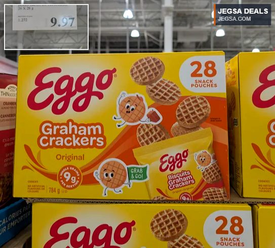 Kellogg's Eggo Original Graham Crackers, 28-count box, for $9.97 at Costco. Perfect for snacking.