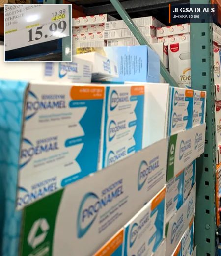 Sensodyne Pronamel toothpaste 4-pack from Costco, 4 x 115ml for enamel protection and sensitivity relief.