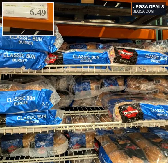 Dempster's Deluxe Classic Hamburger Buns twin pack from Costco, priced at $6.49, perfect for grilling.