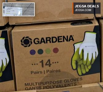 Gardena Multipurpose Gloves, 14 pairs, in white and lime green, for gardening and household tasks from Costco for $13.99.