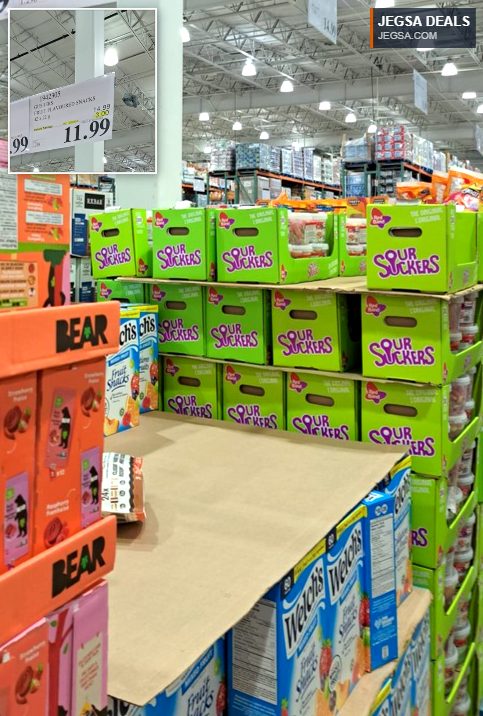 Gushers Fruit Flavoured Snacks, 42 x 22g pack, on sale for $11.99 at Costco.
