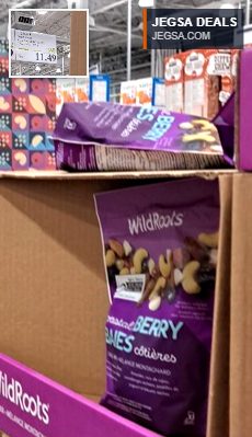 Wild Roots Coastal Berry Blend Trail Mix, 737g bag, for healthy snacking at Costco.