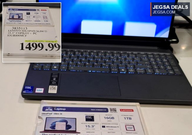 Lenovo IdeaPad Slim 13 laptop with 15.3-inch touchscreen, 16GB RAM, and 1TB SSD, available at Costco for $1499.99.