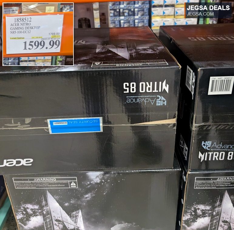 Acer Nitro Gaming Desktop N85-100-EC12 from Costco, offering powerful performance for immersive gaming at $1599.99.