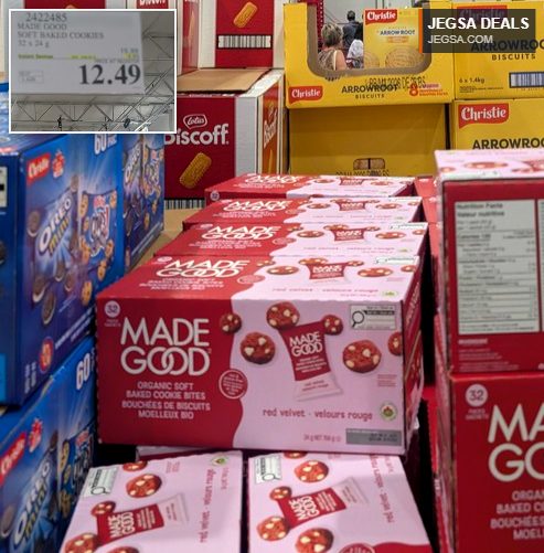 MadeGood Organic Soft Baked Red Velvet Cookie Bites 32-pack from Costco, 12.49 CAD.