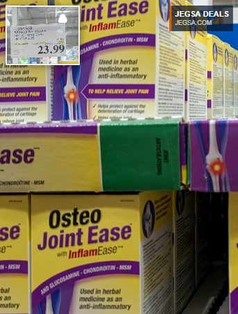 Webber Naturals Osteo Joint Ease 180 caplets for joint pain relief with InflamEase, available at Costco for $23.99.