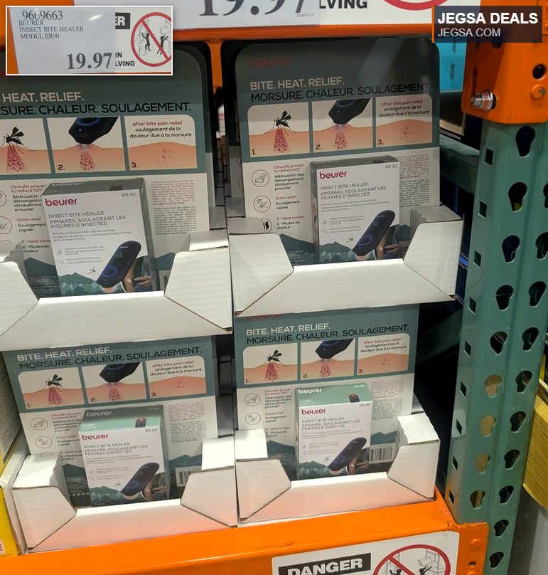 BEURER Insect Bite Healer Model BR90, a device for heat relief from mosquito bites, available at Costco for $19.97.