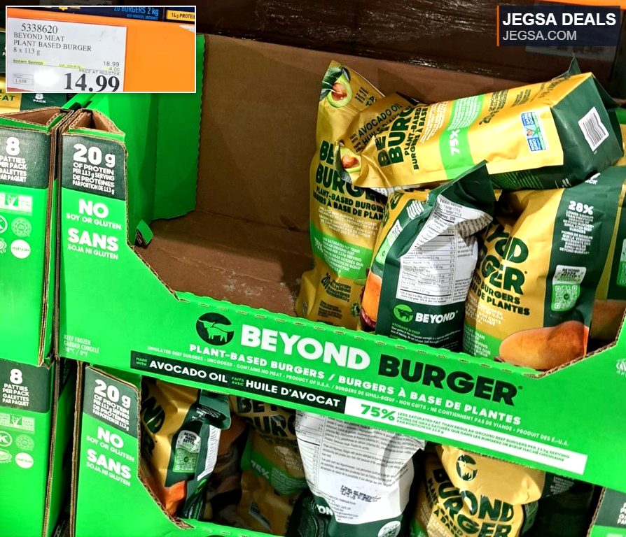 Beyond Meat plant-based burgers with avocado oil from Costco, 8 x 113g pack for $14.99.