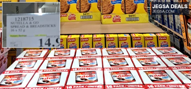 Nutella & Go Spread & Breadsticks 16-pack from Costco, $14.99, a convenient on-the-go snack.