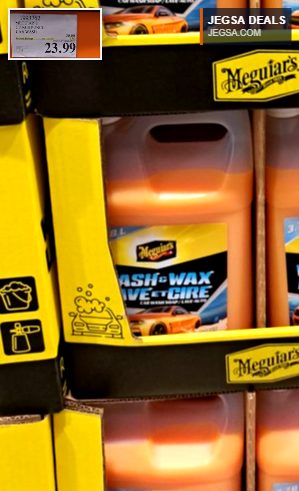 Meguiar's Citrus Punch car wash and wax, 3.78L bottle, for automotive cleaning, available at Costco for $23.99.