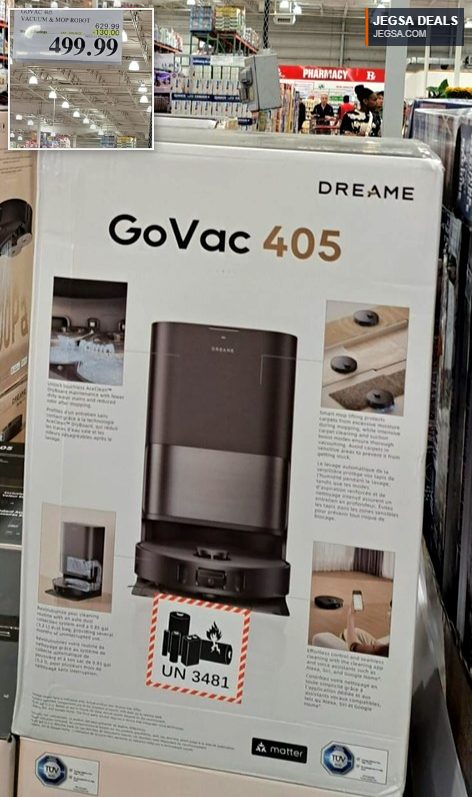 DREAME GoVac 405 robot vacuum and mop with self-cleaning station, available at Costco for $499.99.