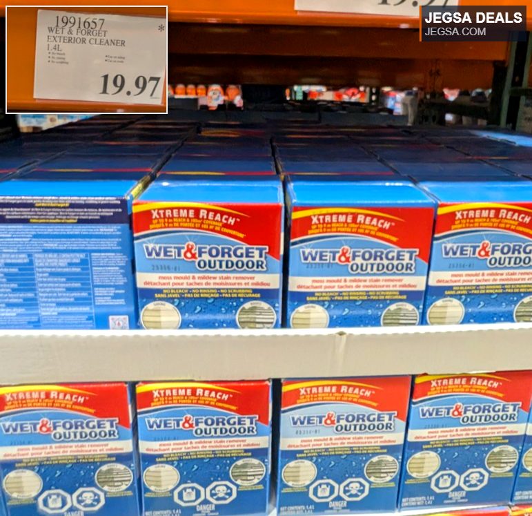 Wet & Forget Outdoor Exterior Cleaner 1.4L for moss, mould, and mildew removal from Costco for $19.97.