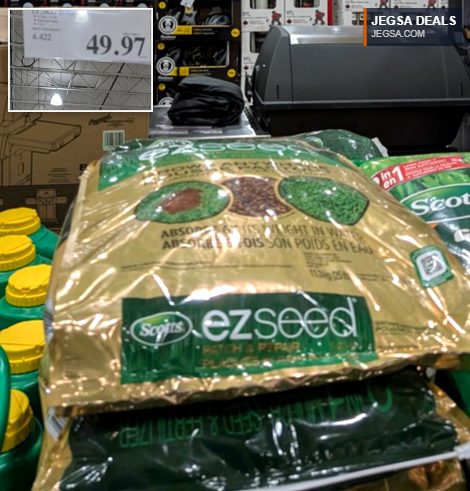 Scotts Ezseed 11.3kg bag for lawn patch and repair, available at Costco for $49.97.
