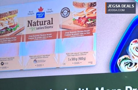 Maple Leaf Natural selections Oven Roasted Chicken Breast 3x300g pack, a high-protein option for lunches at Costco.
