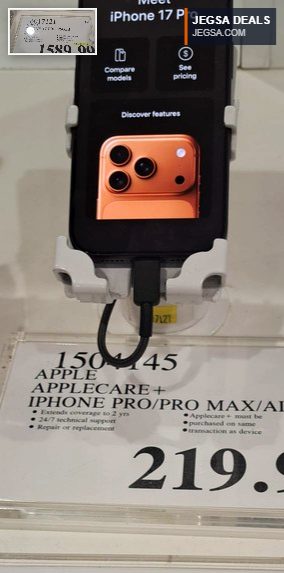 Apple iPhone 17 Pro 256GB with 48MP camera and A19 Pro chip from Costco for $1589.99.